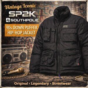 SALE !!! Vintage Y2K SP2K Southpole Down Puffer Parka Jacket L